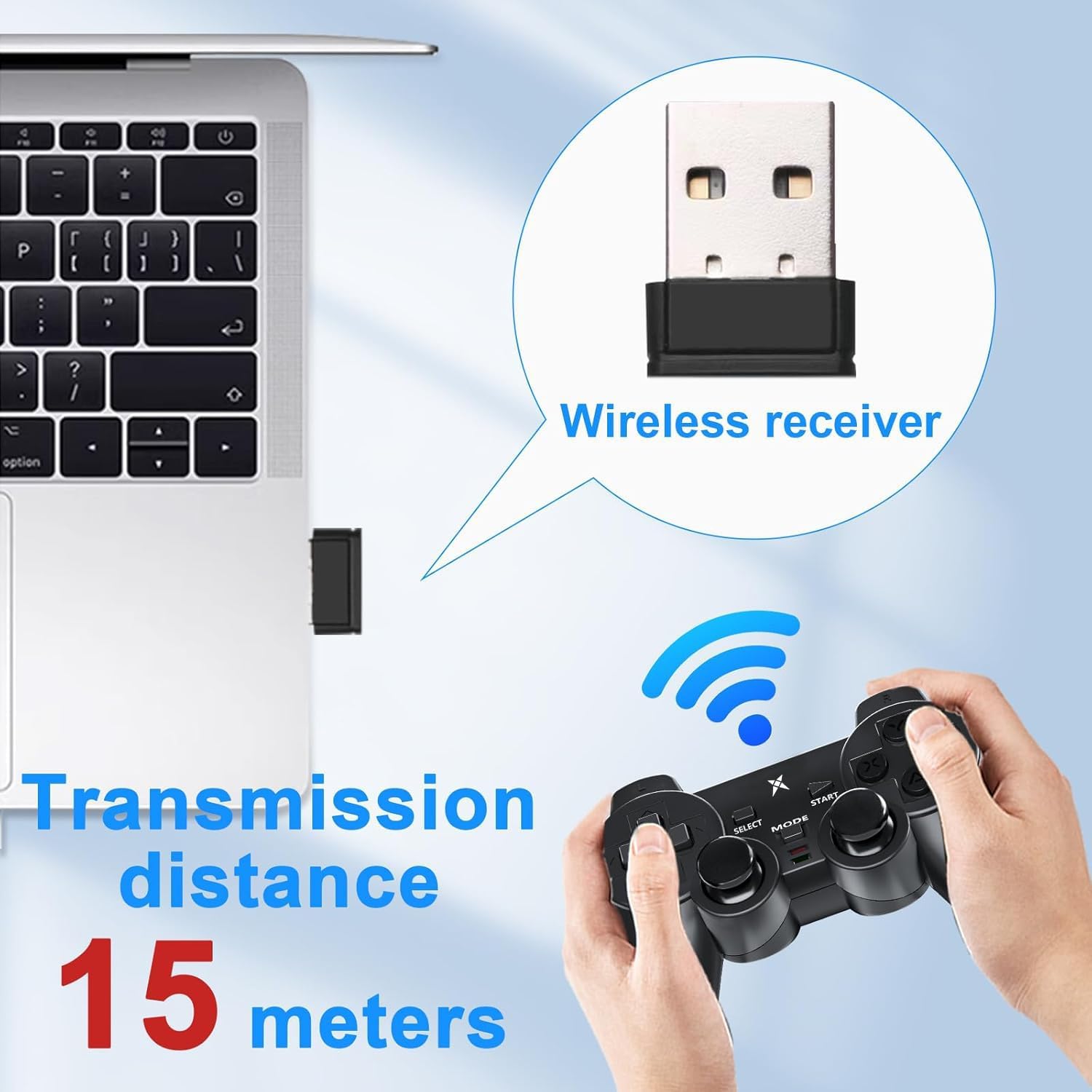 DOYO Wireless PC Gaming Controller, Dual-Vibration Steam Joystick Gamepad Computer Game Controller for PC Windows 7/8/10/11 - Image 2