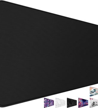Large Mouse Pad, Desk Mat Office Desk Pad Gaming Mouse Pad with Stitched Edges, 31.5" x 15.7" Mousepad with Non-Slip Waterproof Rubber Base for PC Laptop Desk Home Office Accessories, Black