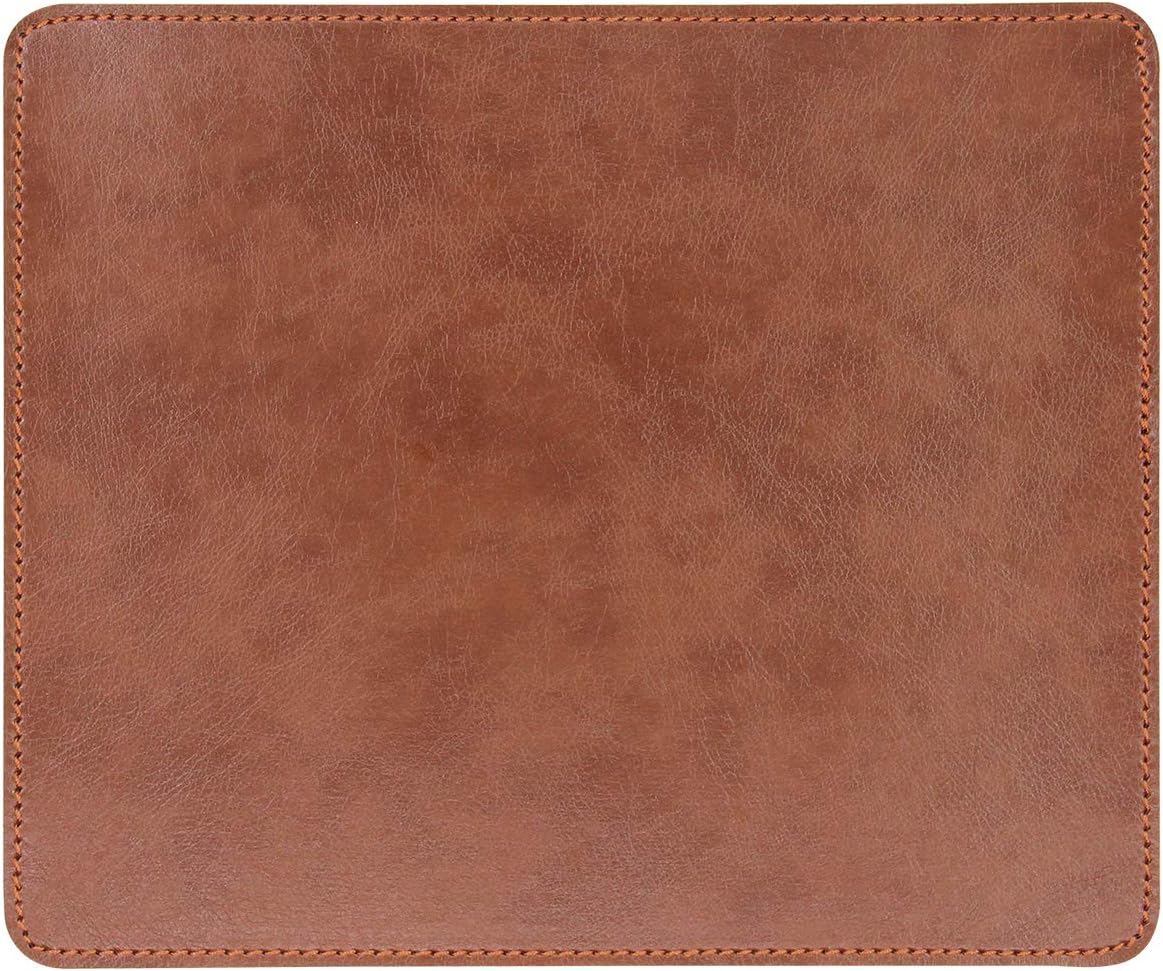 Non-Slip Rubber Base Leather Mousepad for Laptop Computer PC Personality Desings Gaming Mouse Pad Mat 9.45 X 7.87 inch (Leahter Mouse Pad-Coffee, 9.45 X 7.87 inch)