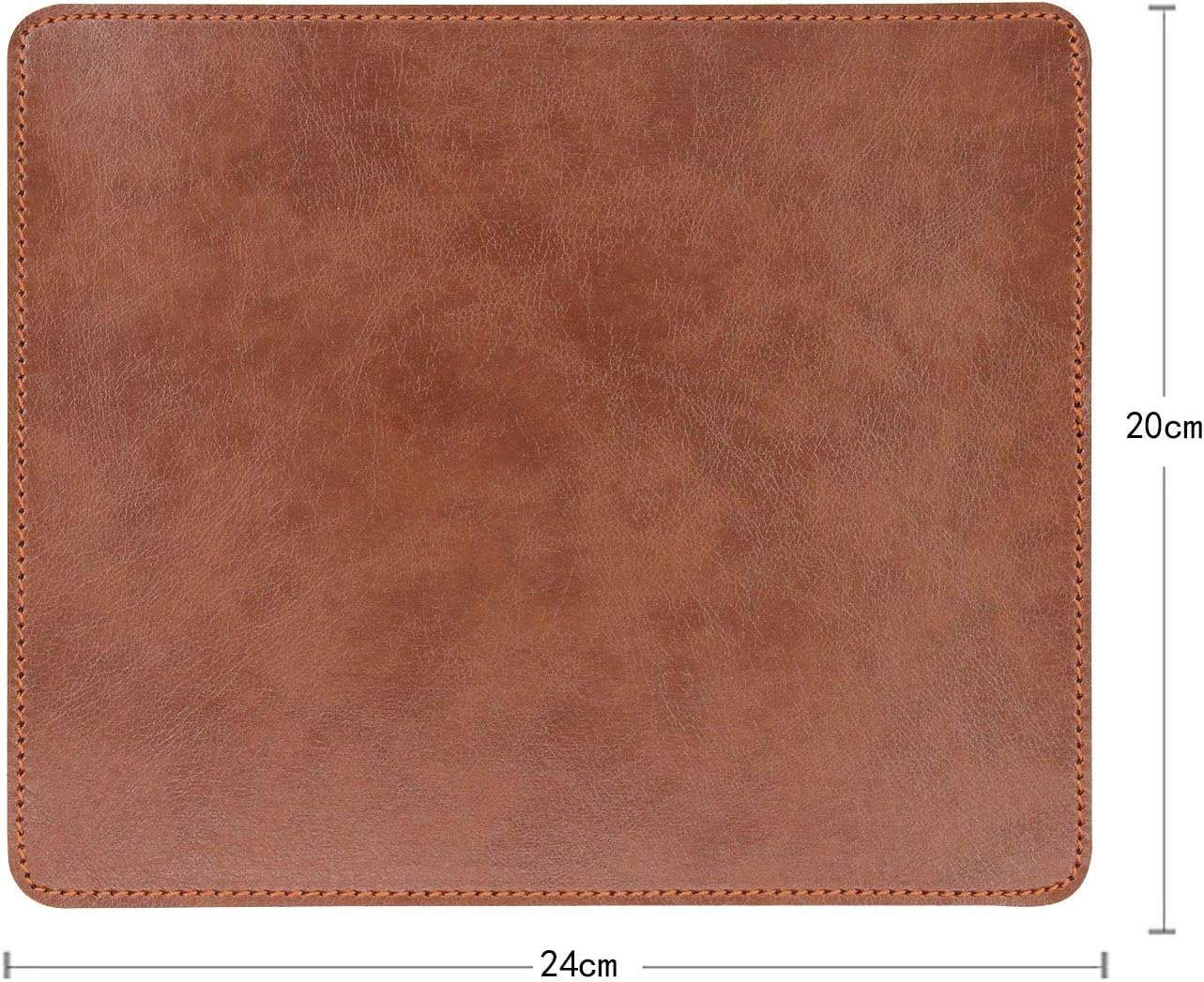 Non-Slip Rubber Base Leather Mousepad for Laptop Computer PC Personality Desings Gaming Mouse Pad Mat 9.45 X 7.87 inch (Leahter Mouse Pad-Coffee, 9.45 X 7.87 inch) - Image 2