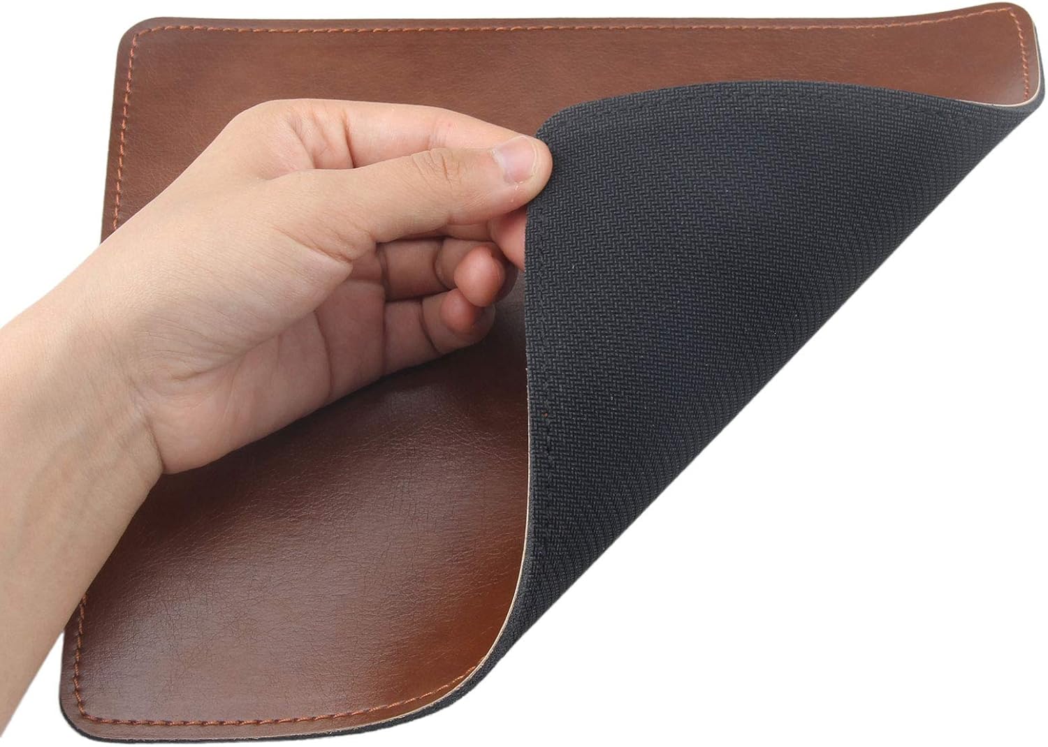 Non-Slip Rubber Base Leather Mousepad for Laptop Computer PC Personality Desings Gaming Mouse Pad Mat 9.45 X 7.87 inch (Leahter Mouse Pad-Coffee, 9.45 X 7.87 inch) - Image 4