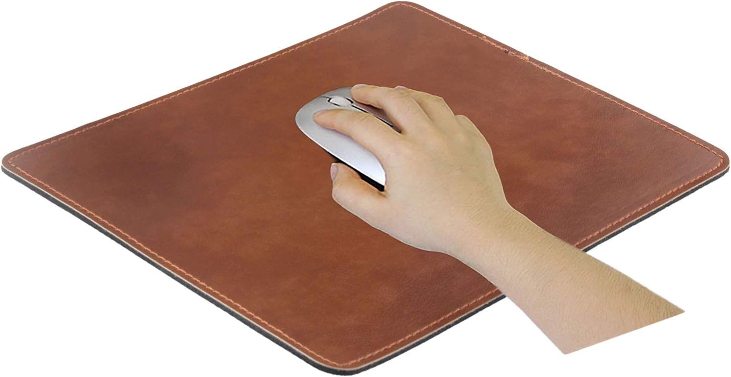 Non-Slip Rubber Base Leather Mousepad for Laptop Computer PC Personality Desings Gaming Mouse Pad Mat 9.45 X 7.87 inch (Leahter Mouse Pad-Coffee, 9.45 X 7.87 inch) - Image 7